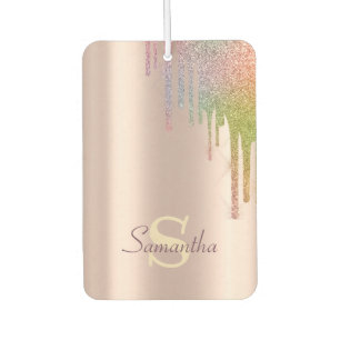 Rainbow Glitter Drips  Car Air Freshener