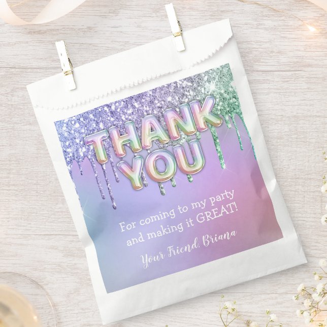 Rainbow Glitter Drips Girl Birthday Party Favour Bags (Creator Uploaded)