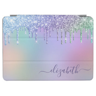 Rainbow Glitter Drips Personalised iPad Air Cover
