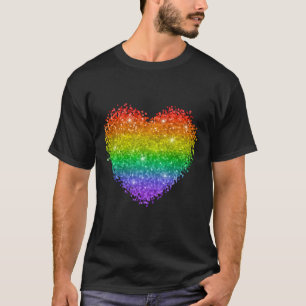 Rainbow Glitter Heart T-Shirt