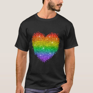 Rainbow Glitter Heart T-Shirt