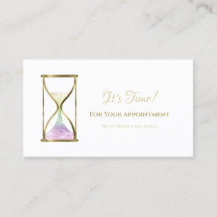 Rainbow Glitter Hourglass Salon Appointment Card