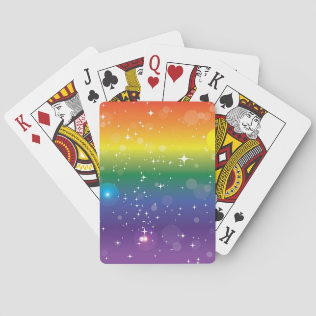 Rainbow Glitter LGBTQ+ Pride Playing Cards (Back)