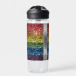 Rainbow Glitter Look Personalised Name Water Bottle<br><div class="desc">This design is a photo and not made with any actual glitter or sequins. It may be personalised in the area provided by changing the photo and/or text. Or it can be customised by clicking Personalise this Template and then choosing the click to customise further option and delete or change...</div>