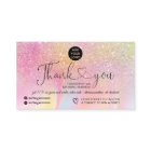 Rainbow glitter marble logo order thank you
