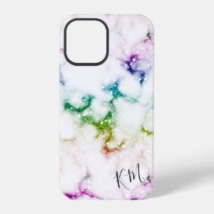 Rainbow Glitter Marble Personalised iPhone 12 Pro Case