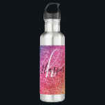 Rainbow Glitter Monogram Name 710 Ml Water Bottle<br><div class="desc">Add a splash of color to your water bottle featuring glitter rainbow with monogram and script name. Personalize with your name, monogram, initial or text. You can change text color and font style using the customize it further option. Please note, glitter is as printed effect and not physical glitter pieces....</div>