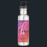 Rainbow Glitter Monogram Name 710 Ml Water Bottle<br><div class="desc">Add a splash of color to your water bottle featuring glitter rainbow with monogram and script name. Personalize with your name, monogram, initial or text. You can change text color and font style using the customize it further option. Please note, glitter is as printed effect and not physical glitter pieces....</div>
