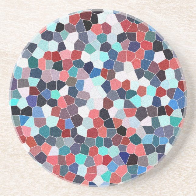 Rainbow Glitter Mosaic No. 02 Coaster (Front)