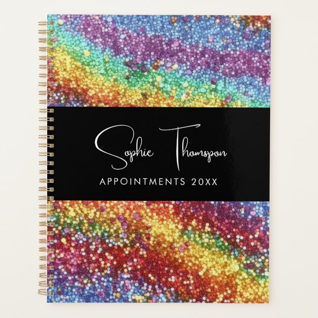 Rainbow glitter new year planner (Front)