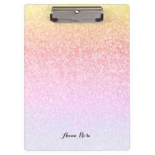 Rainbow Glitter Ombre Sparkle Glam  Clipboard