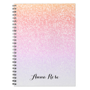 Rainbow Glitter Ombre Sparkle Glam Notepad Notebook