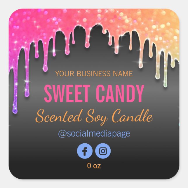 Rainbow Glitter On Black Product Label (Front)