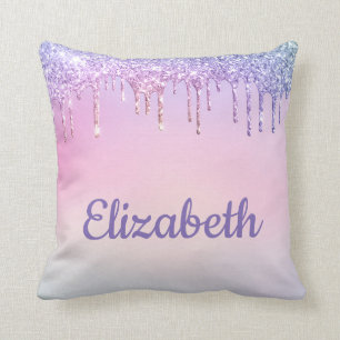 Rainbow Glitter Personalised Cushion