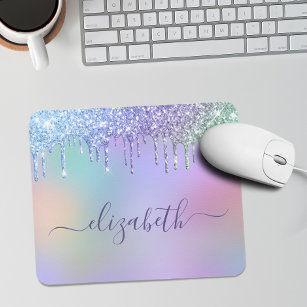 Rainbow Glitter Personalised Mouse Mat