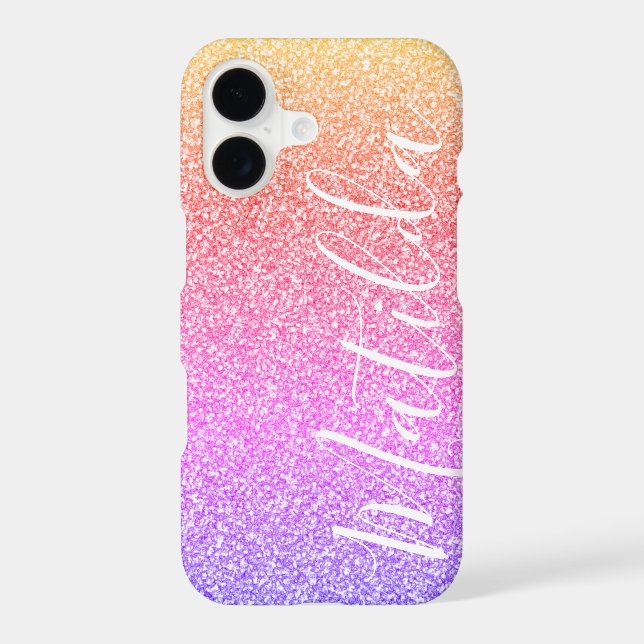 Rainbow Glitter Personalised Name Script (Back)