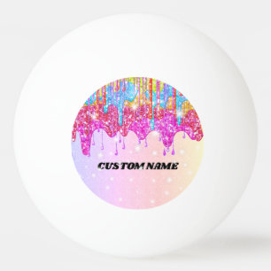 Rainbow glitter ping pong ball