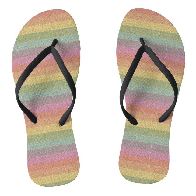 Rainbow Glitter Print Metallic Wedding bride groom Flip Flops (Footbed)