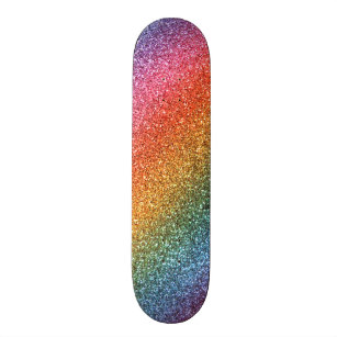 Rainbow glitter skateboard