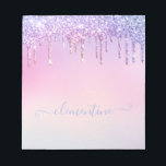 Rainbow glitter sparkle script modern girly script notepad<br><div class="desc">Rainbow glitter sparkle script modern girly personalised design, </div>