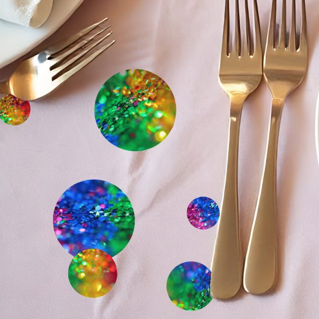 Rainbow Glitter Table Scatter Festive Party Confetti (Rainbow Glitter Confetti Table Scatter livens up your party with a splash of color and enthusiasm!)