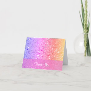 Rainbow Glitter Thank You Card