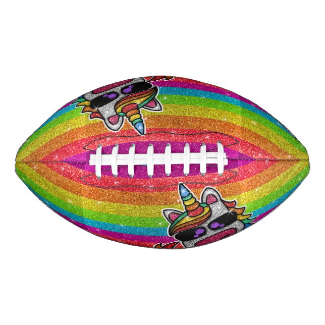 Rainbow Glitter Unicorn Sparkly LGBT+ Sparkles  American Football (Front)