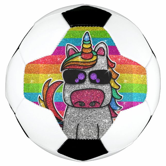 Rainbow Glitter Unicorn Sparkly LGBTQ+ Sparkles  Football (Front)