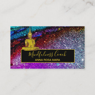 *~* Rainbow Glitter . Universe Buddha Meditation Business Card