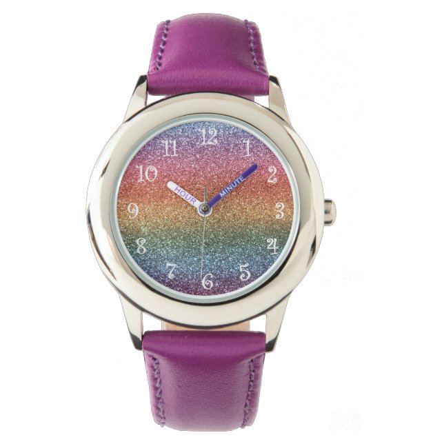 Rainbow glitter watch (Front)
