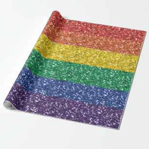 Rainbow Glitter Wrapping Paper