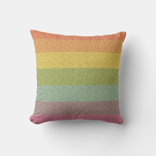 Rainbow Glitter Zebra Print Metallic  Cushion (Front)