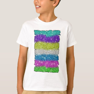 Rainbow Glitters Stripes T-Shirt