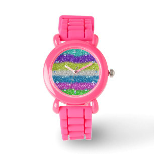 Rainbow Glitters Stripes Watch