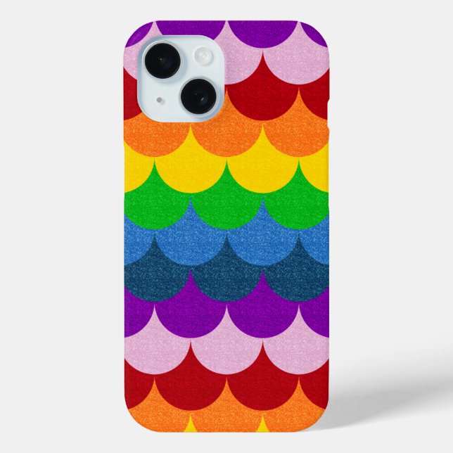 Rainbow Glittery Mermaid Scales Pattern Case-Mate iPhone Case (Back)