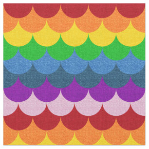 Rainbow Glittery Mermaid Scales Pattern Fabric