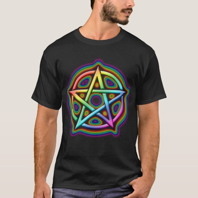 Rainbow Glow Pentacle T-Shirt (Front)