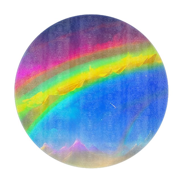 Rainbow Glow Sky Cutting Board (Front)