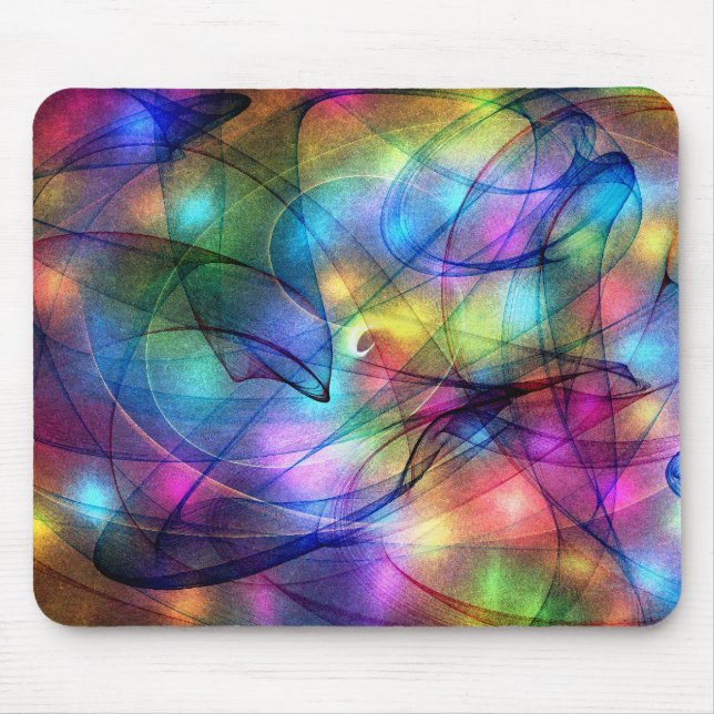 rainbow glowing lights mouse mat (Front)