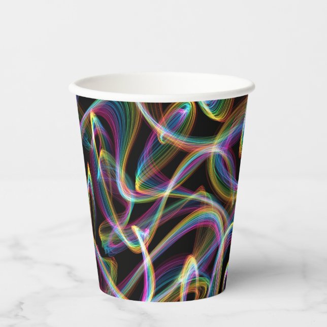 rainbow glowstick lightpainting : paper cups (Front)