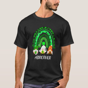 Rainbow Gnome Brother Shamrock Leopard Plaid St Pa T-Shirt