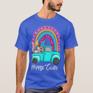 Rainbow gnomes with Bunny Eggs Hunting Truck Easte T-Shirt