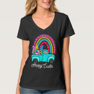 Rainbow Gnomes With Bunny Eggs Hunting Truck Easte T-Shirt