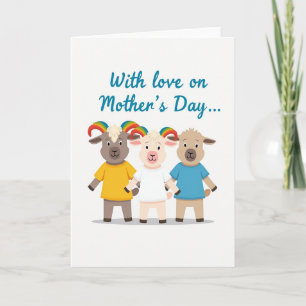 Rainbow Goat Mothers Day Love Card