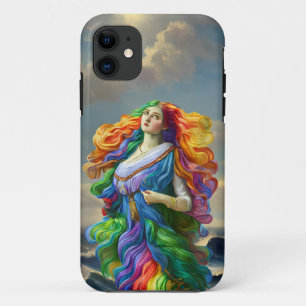 Rainbow Goddess digital painting original art iPhone 11 Case