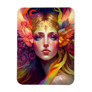 Rainbow Goddess Fantasy Art Magnet