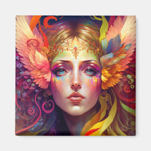 Rainbow Goddess Fantasy Art Magnet