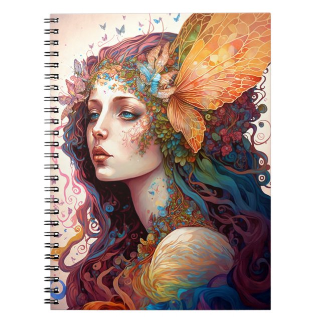 Rainbow Goddess Fantasy Art Notebook (Front)