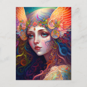 Rainbow Goddess Fantasy Art Postcard