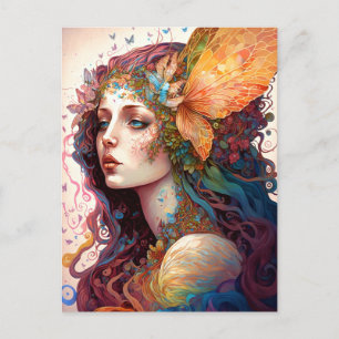 Rainbow Goddess Fantasy Art Postcard